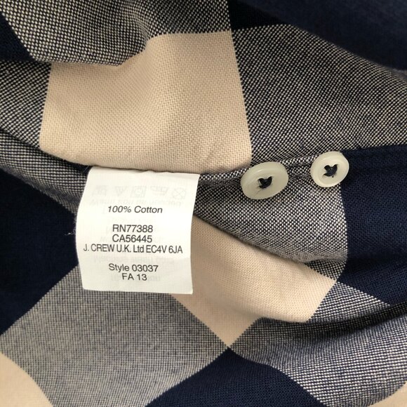 J. Crew Blue & Cream Buffalo Check Oxford Shirt, Medium, Slim - Picture 6 of 8